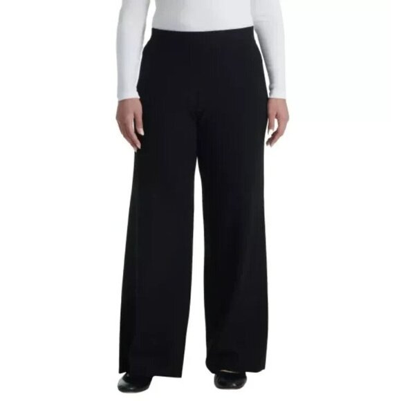 NEW Splendid Women's XL Black Wide-Leg Lounge Knit Pants Viscose Blend - Picture 1 of 11